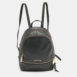 Michael Kors Black Leather Small Rhea Backpack