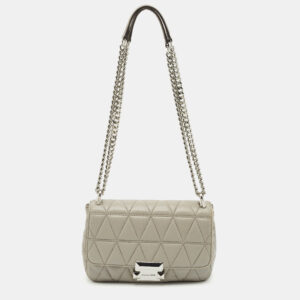 Michael Kors Grey Leather Small Sloan Crossbody Bag
