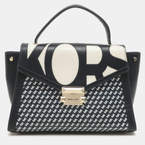 Michael Kors Admiral/Optic Leather Medium Graphic Logo Whitney Top Handle Bag