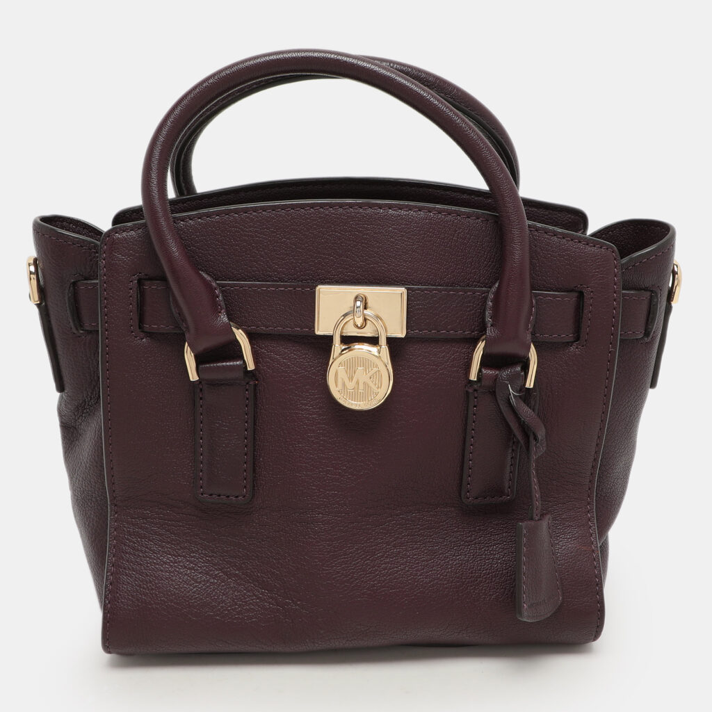 luxury-women-michael-kors-used-handbags-p1154046-010 Michael Kors Purple Leather Hamilton Satchel