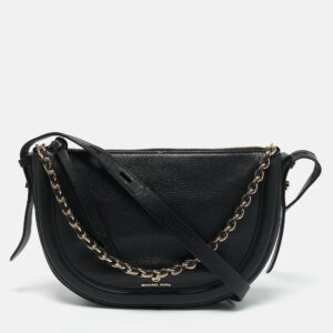 Michael Kors Black Leather Medium Jagger Shoulder Bag