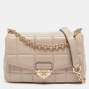 Michael Kors Light Pink Quilted Leather Large Soho Shoulder Bag