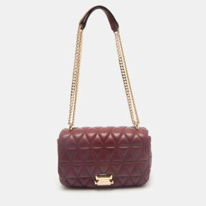 Michael Kors Burgundy Quilted Leather Sloan Chain Shoulder Bag