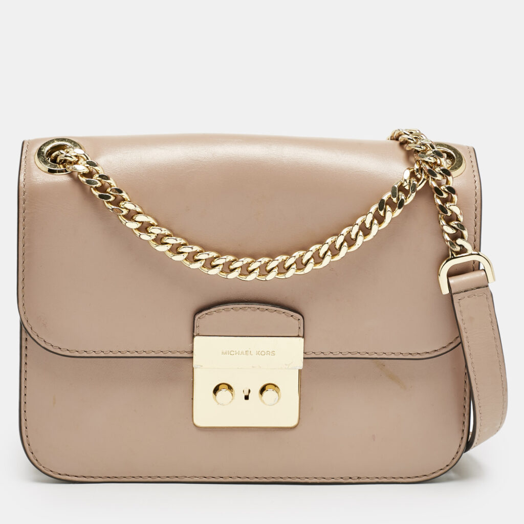 luxury-women-michael-kors-used-handbags-p1161322-001 Michael Kors Old Rose Leather Brandi Shoulder Bag