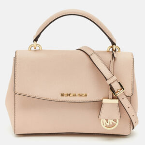 michael kors pink leather small ava top handle bag