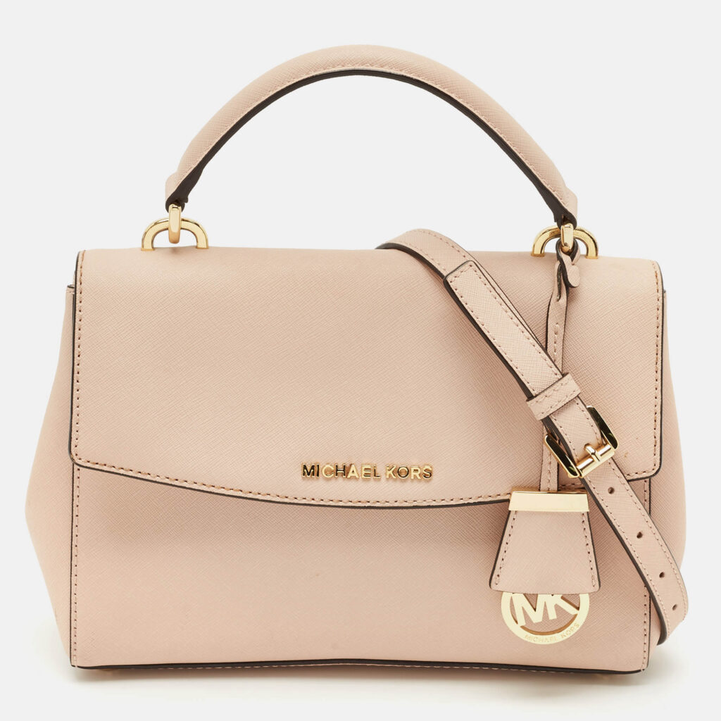 luxury-women-michael-kors-used-handbags-p1165335-013.jpg Michael Kors Pink Leather Small Ava Top Handle Bag