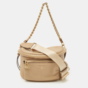 Michael Kors Beige Leather Medium Slater Sling Bag