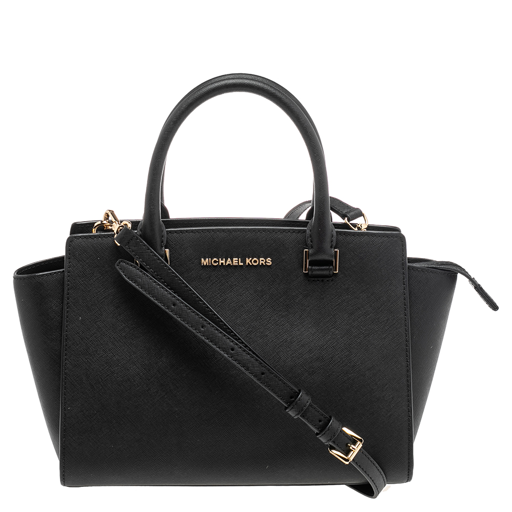 luxury-women-michael-kors-used-handbags-p554826-008-2 Michael Kors Black Leather Selma Satchel