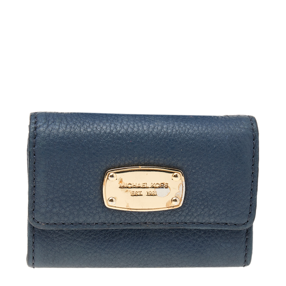 luxury-women-michael-kors-used-handbags-p573274-006-2 Michael Kors Blue Leather Wallet
