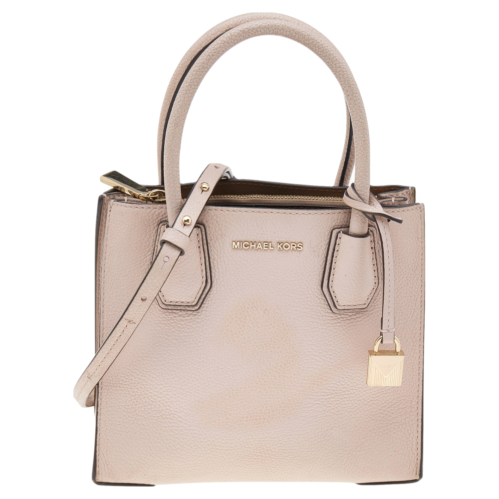 luxury-women-michael-kors-used-handbags-p581874-007-2 Michael Kors Blush Pink Leather Mini Mercer Tote