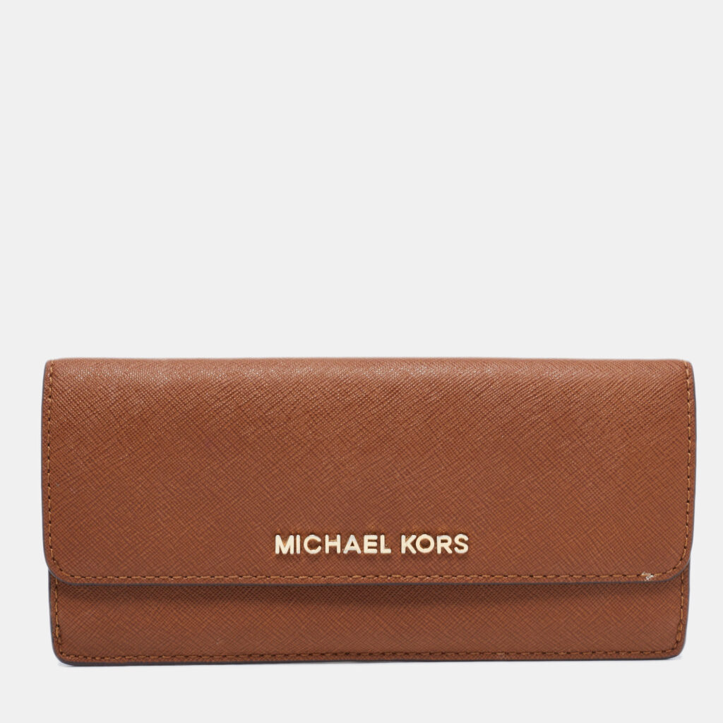 luxury-women-michael-kors-used-handbags-p715824-001 Michael Kors Brown Leather Continental Wallet
