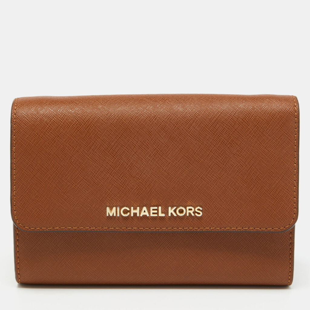 luxury-women-michael-kors-used-handbags-p809173-014 Michael Kors Brown Leather Flap Wallet