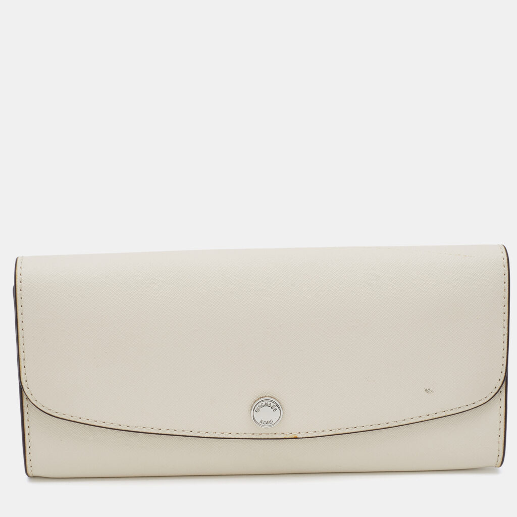 luxury-women-michael-kors-used-handbags-p813496-013 Michael Kors Off White Leather Flap Continental Wallet
