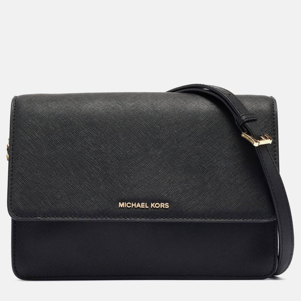luxury-women-michael-kors-used-handbags-p965927-011 Michael Kors Black Leather Jet Set Crossbody Bag