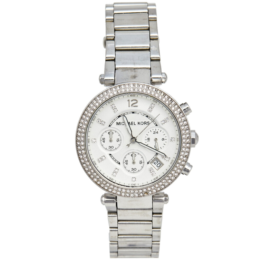 luxury-women-michael-kors-used-watches-p579303-007-2 Michael Kors Silver Stainless Steel Parker MK5353 Women's Wristwatch 39 mm