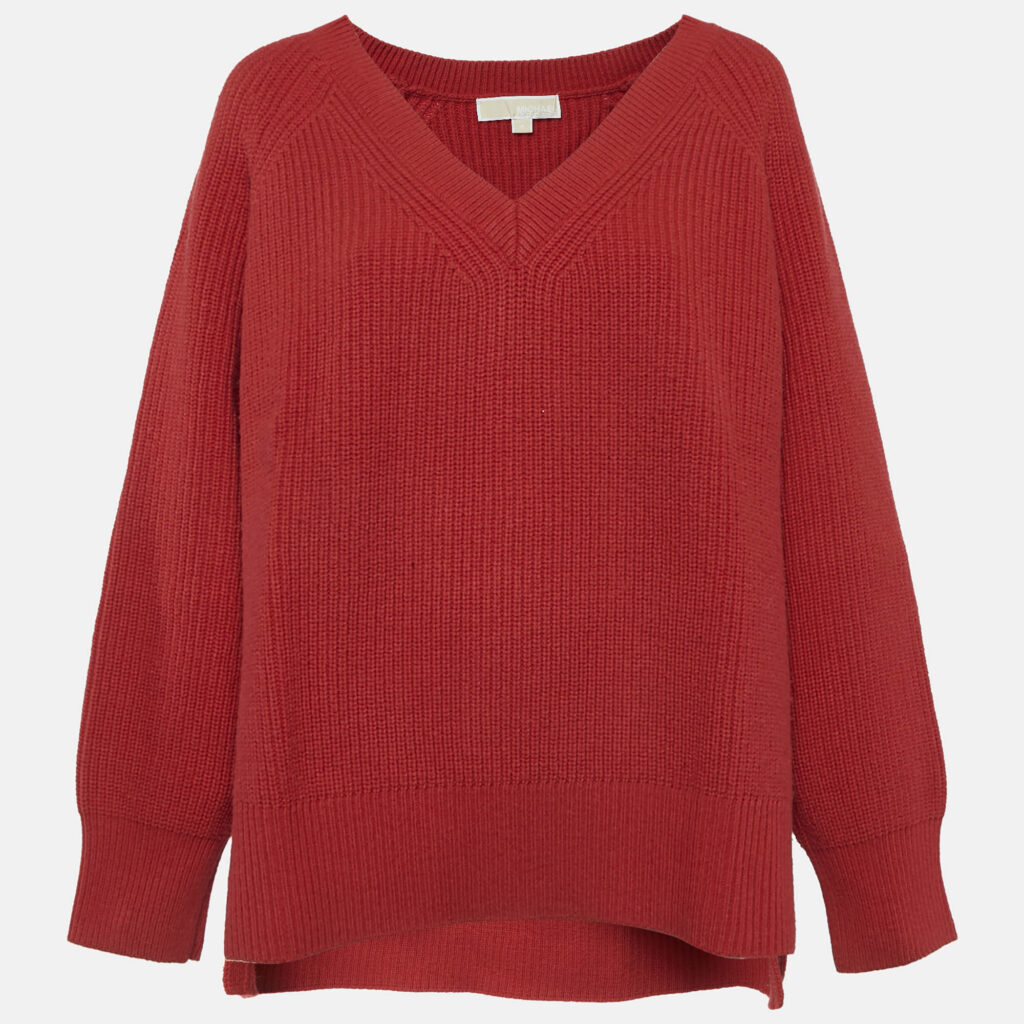 luxury-women-michael-michael-kors-used-clothes-p1107837-001 MICHAEL Michael Kors Red Rib Knit Jumper XL