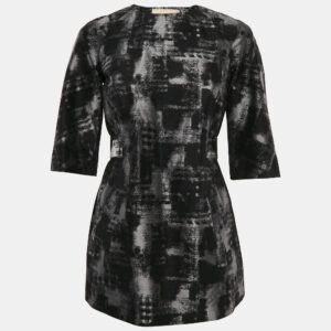 Michael Kors Black/Grey Abstract Jacquard Tunic Top S
