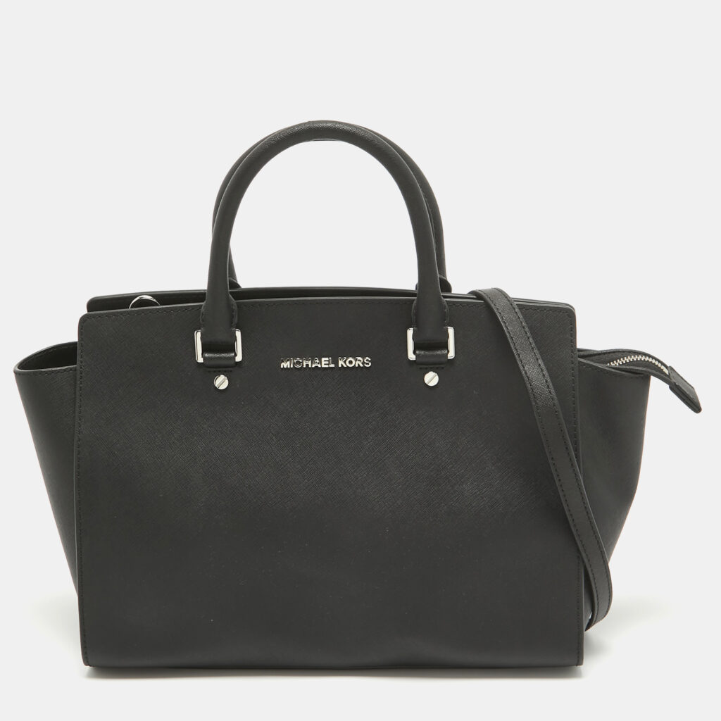 luxury-women-michael-michael-kors-used-handbags-p1032882-005 MICHAEL Michael Kors Black Leather Large Selma Satchel