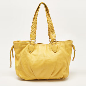 MICHAEL Michael Kors Yellow Leather Braided Drawstring Shoulder Bag