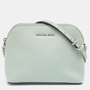 MICHAEL Michael Kors Mint Green Patent Leather Medium Cindy Dome Crossbody Bag