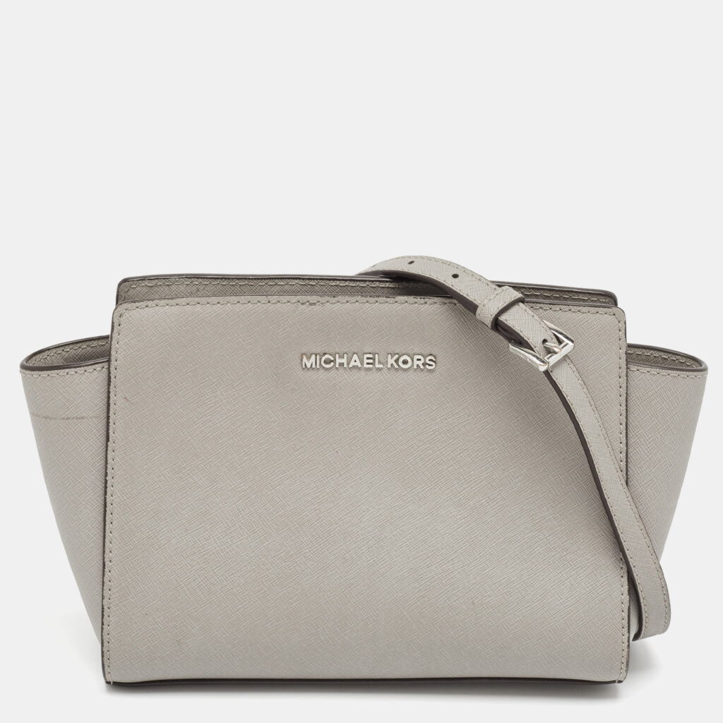 luxury-women-michael-michael-kors-used-handbags-p1045201-011 MICHAEL Michael Kors Grey Leather Small Selma Crossbody Bag