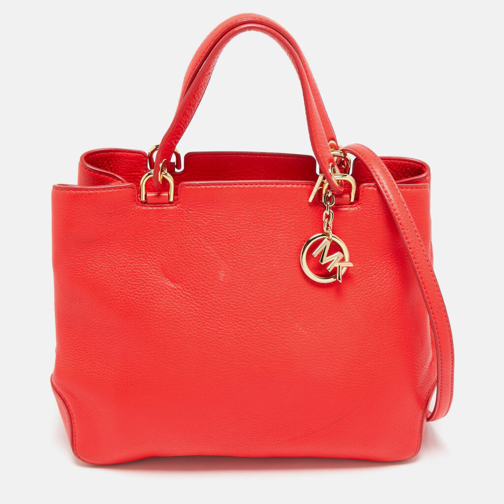 luxury-women-michael-michael-kors-used-handbags-p1095443-014 MICHAEL Michael Kors Red Soft Leather Anabelle Zip Tote
