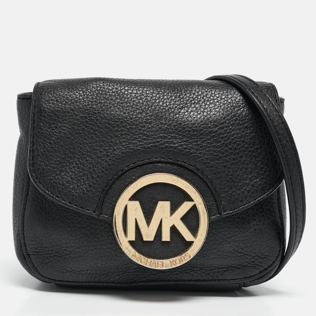 luxury-women-michael-michael-kors-used-handbags-p1114524-001 MICHAEL Michael Kors Black Leather Fulton Crossbody Bag