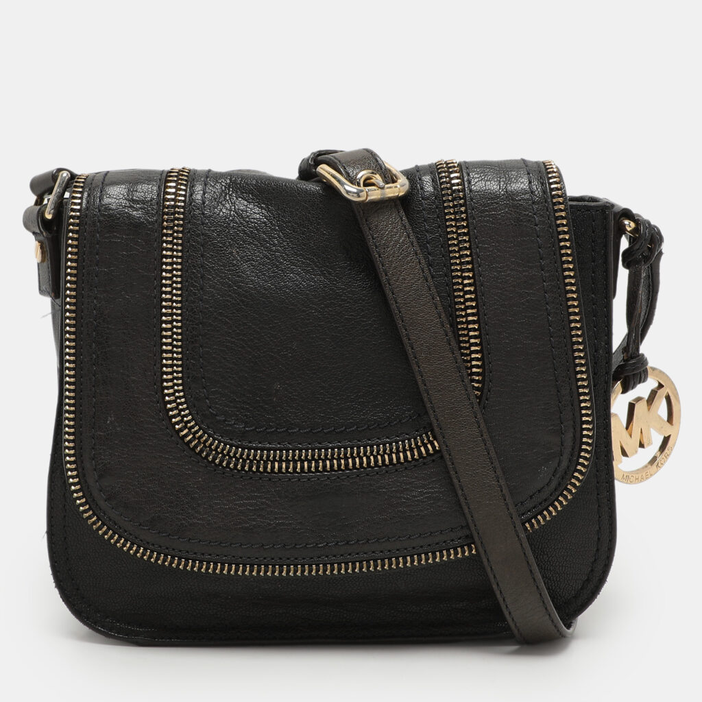 MICHAEL Michael Kors Navy Blue Leather Naomi Crossbody Bag