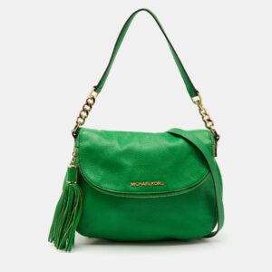 MICHAEL Michael Kors Green Leather Bedford Tassel Crossbody Bag