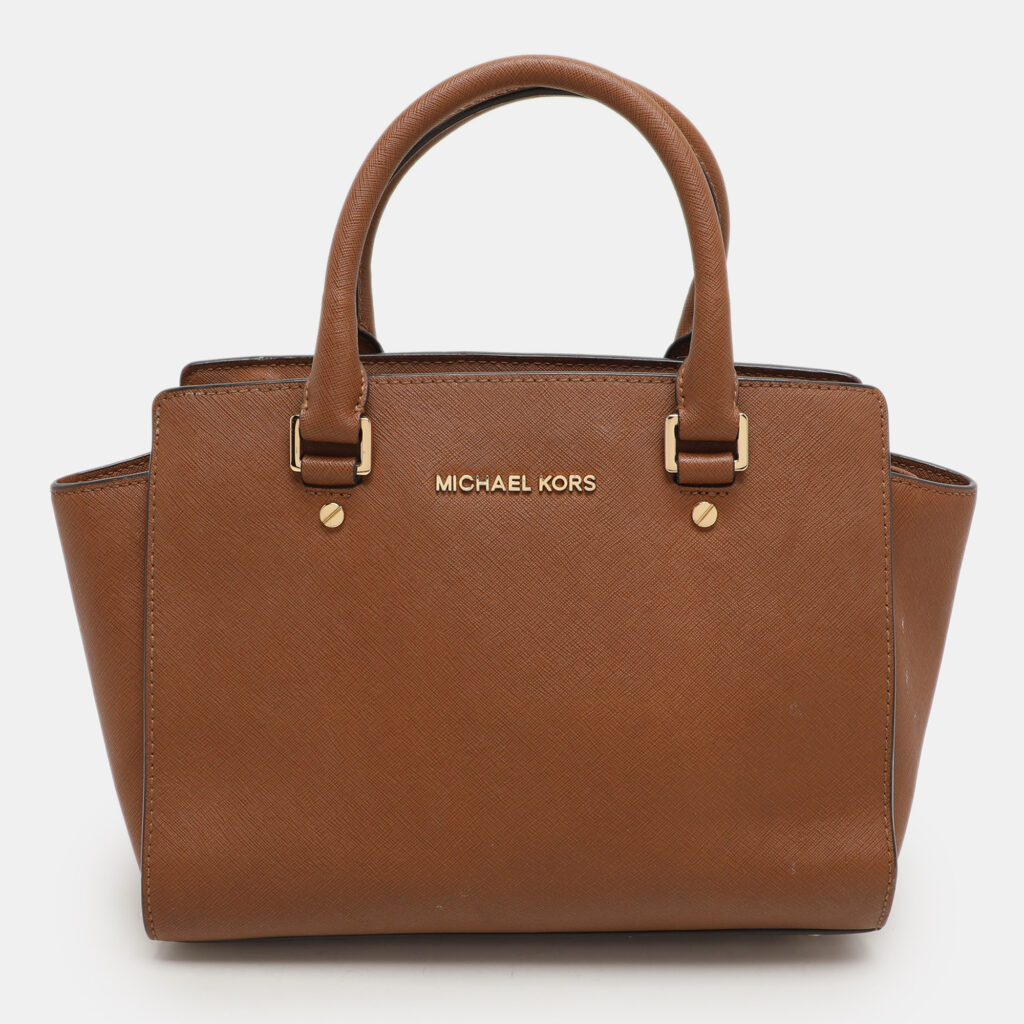 luxury-women-michael-michael-kors-used-handbags-p1154027-001 MICHAEL Michael Kors Brown Leather Medium Selma Satchel