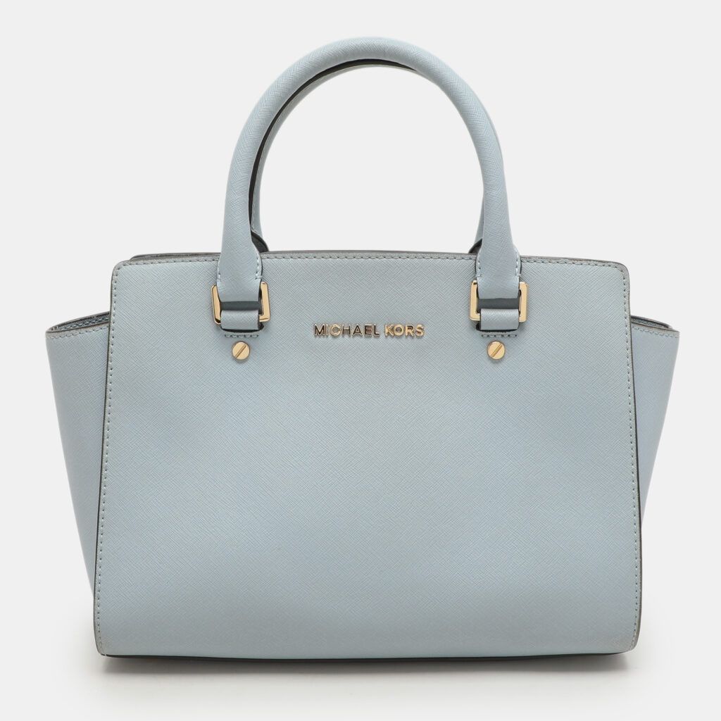 luxury-women-michael-michael-kors-used-handbags-p1156078-016 MICHAEL Michael Kors Blue Leather Medium Selma Satchel
