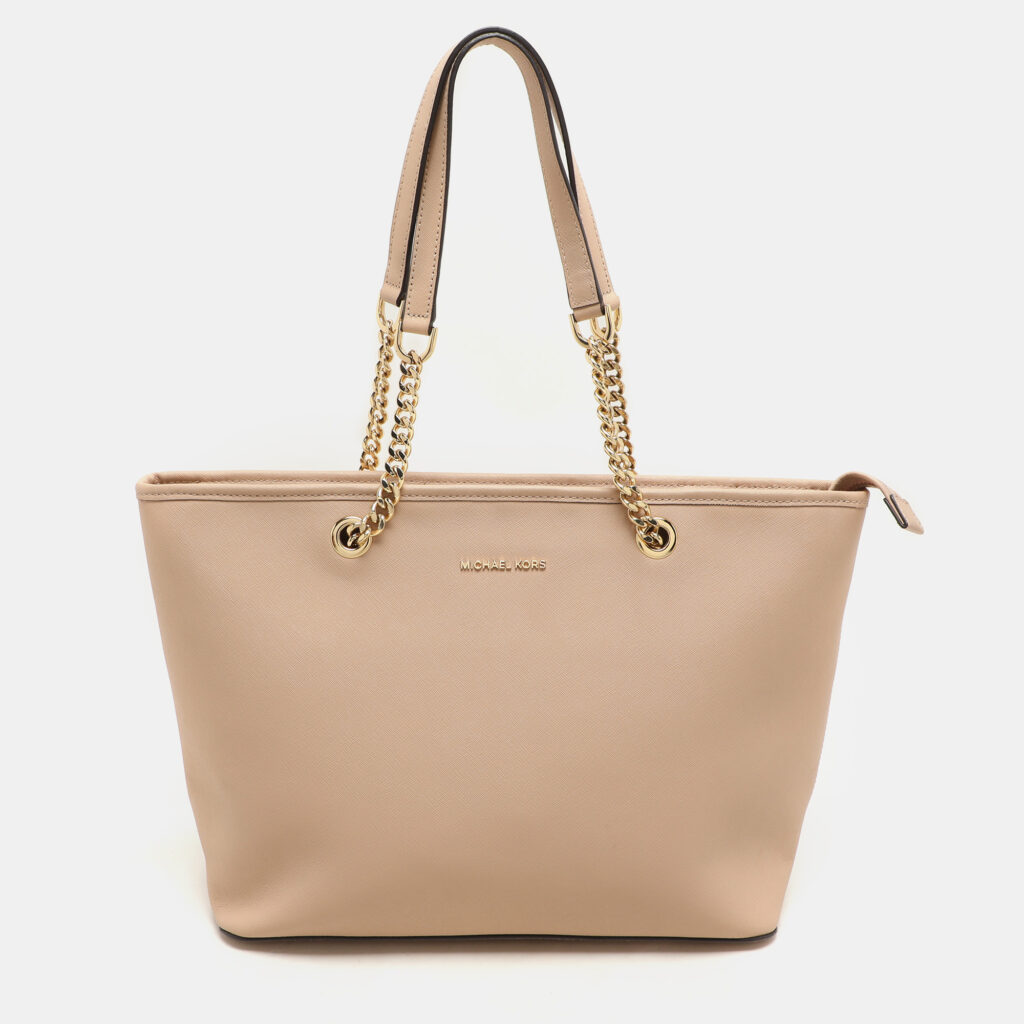 luxury-women-michael-michael-kors-used-handbags-p1157958-005 MICHAEL Michael Kors Beige Leather Medium Jet Set Travel Tote