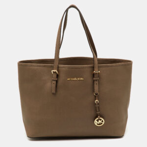 MICHAEL Michael Kors Brown Saffiano Leather Large Jet Set Travel Tote