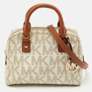 michael michael kors white signature coated canvas mini jet set travel satchel