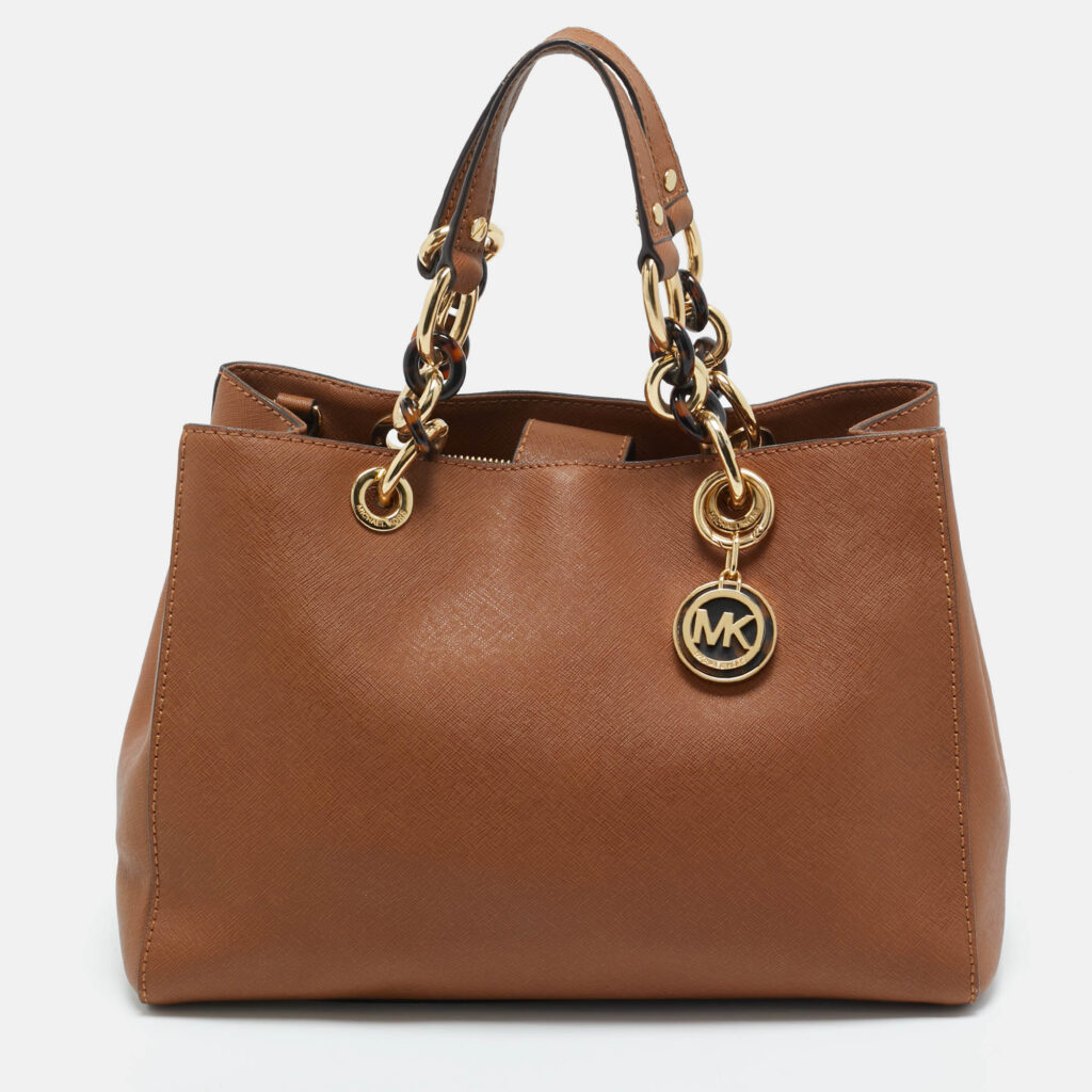luxury-women-michael-michael-kors-used-handbags-p1170575-011 MICHAEL Michael Kors Brown Leather Medium Cynthia Tote
