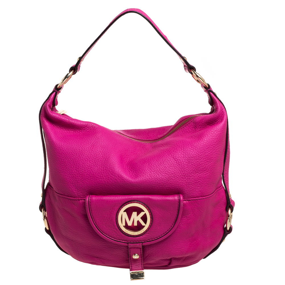 luxury-women-michael-michael-kors-used-handbags-p396885-005 MICHAEL Michael Kors Fuchsia Leather Fulton Hobo