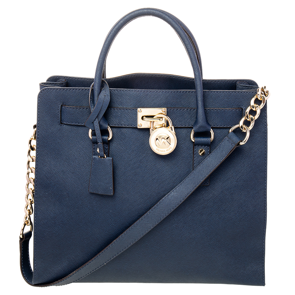 MICHAEL Michael Kors Blue Leather Hamilton Tote