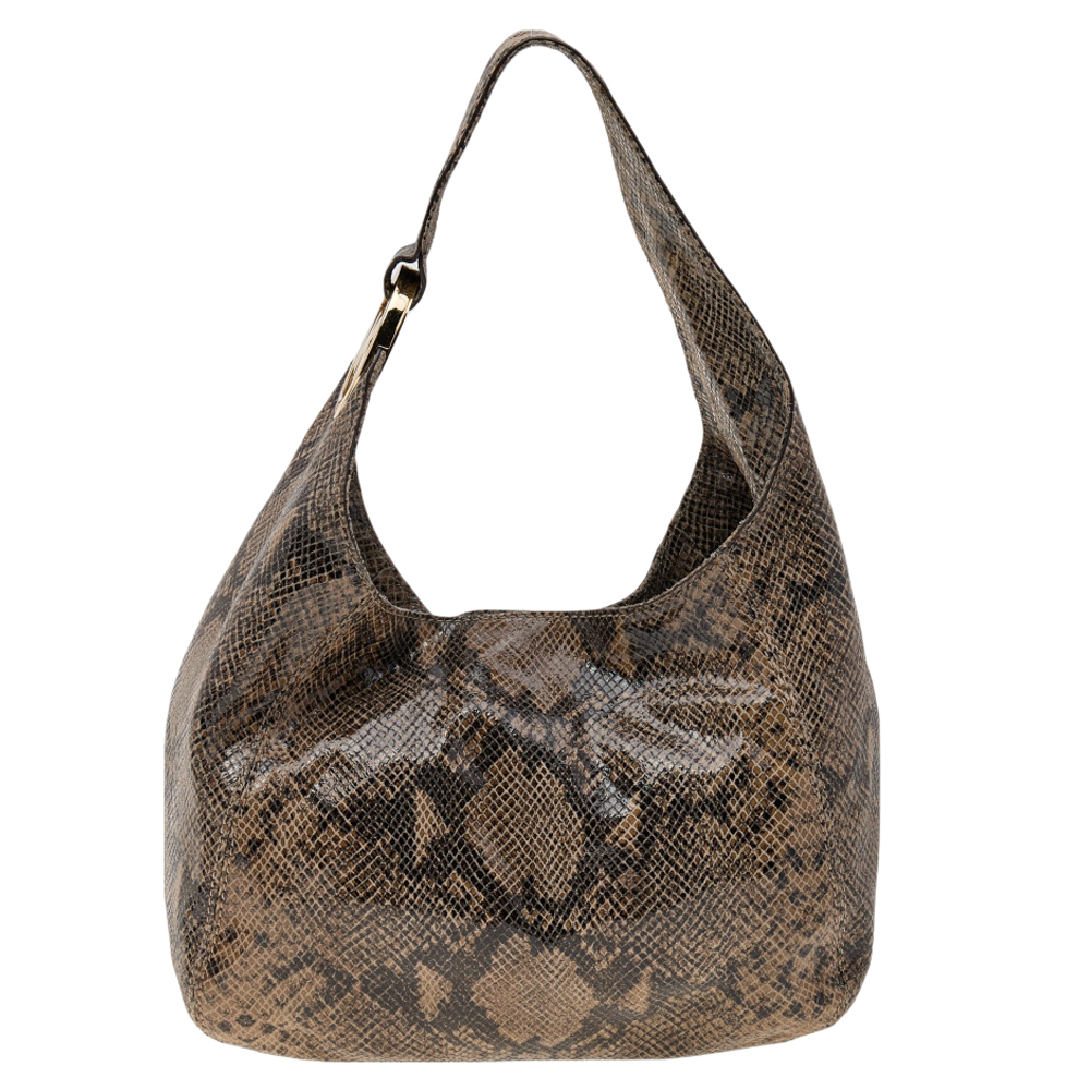 luxury-women-michael-michael-kors-used-handbags-p570647-007-1 MICHAEL Michael Kors Brown Python Embossed Leather Hobo