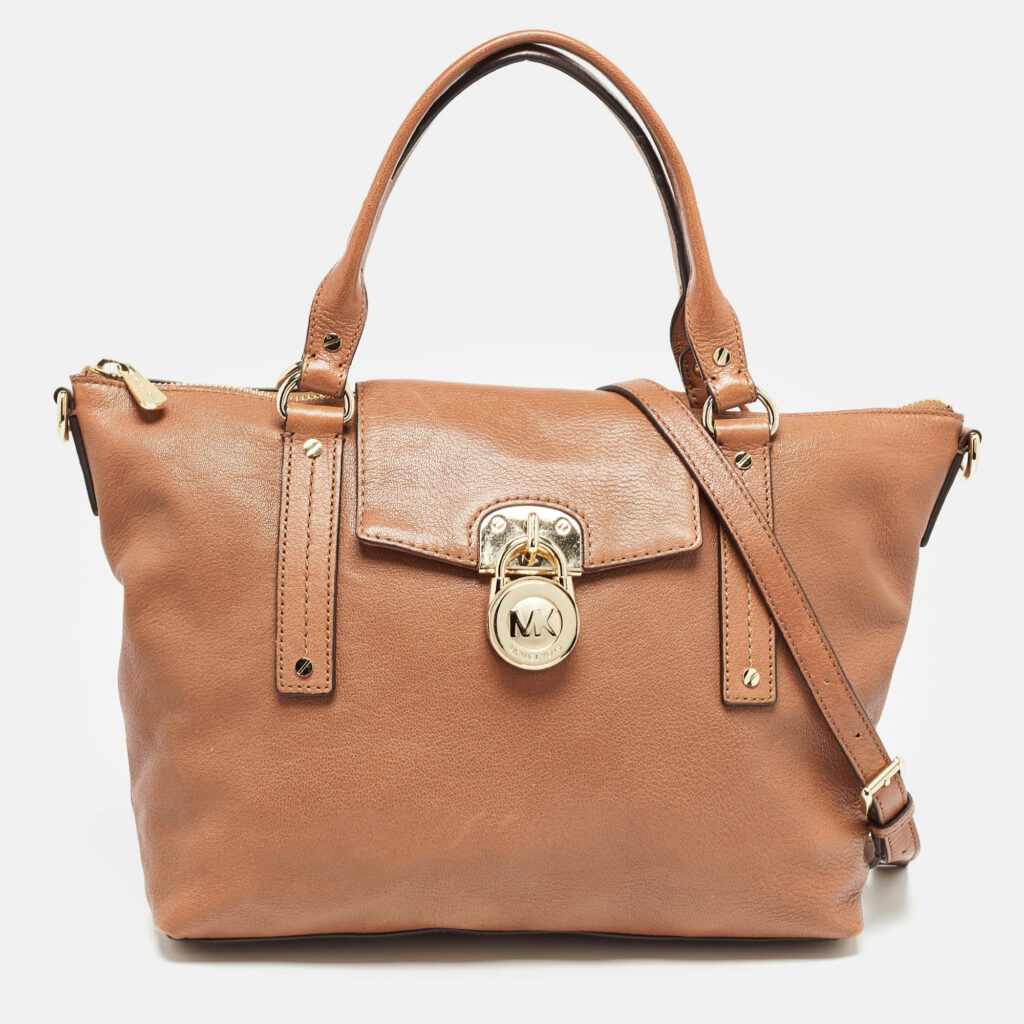 luxury-women-michael-michael-kors-used-handbags-p981268-025 MICHAEL Michael Kors Brown Leather Hamilton Satchel