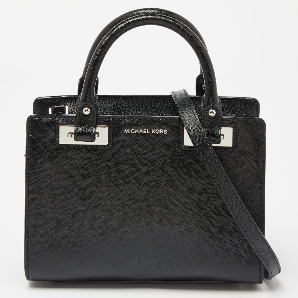 luxury-women-michael-michael-kors-used-handbags-p992861-008 MICHAEL Michael Kors Black Leather Quinn Tote