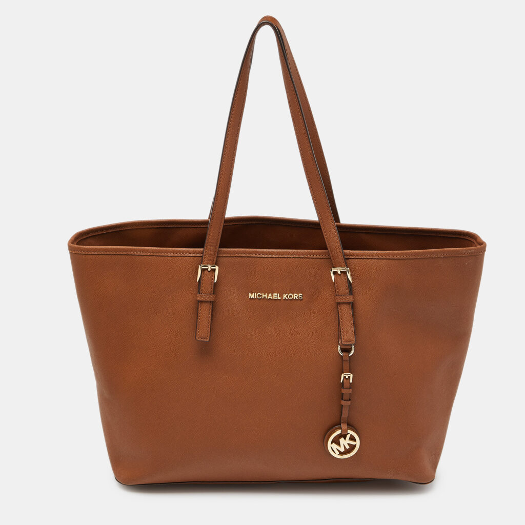 luxury-women-michael-michael-kors-used-handbags-p994273-006 MICHAEL Michael Kors Brown Leather Jet Set Shopper Tote