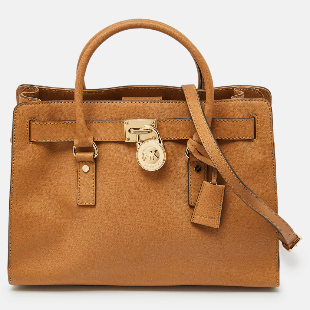 luxury-women-michael-michael-kors-used-handbags-p994686-006 MICHAEL Michael Kors Beige Leather East/West Hamilton Tote