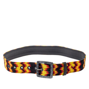 Missoni Multicolour Fabric and Leather Buckle Belt 75 CM