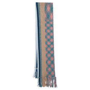 Missoni Multicolor Patterned Wool Knit Fringed Stole