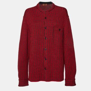 Missoni Red/Black Patterned Wool Cardigan XL