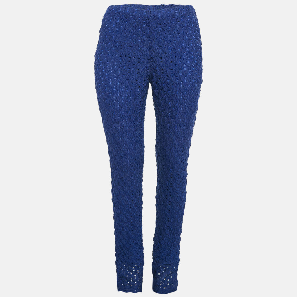 luxury-women-missoni-used-clothes-p1092582-001 Missoni Blue Patterned Knit Pants M