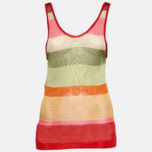Missoni Multicolor Striped Knit Sheer Tank Top L
