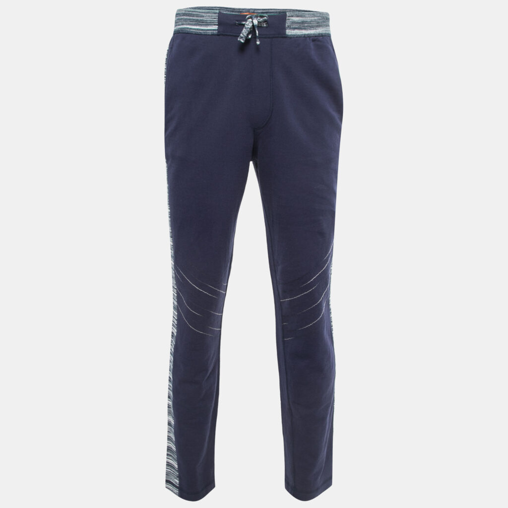 luxury-women-missoni-used-clothes-p840395-001 Missoni Navy Blue Cotton Drawstring Lounge Pants M