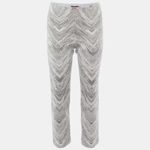 Missoni Grey Zig Zag Wool Knit Trousers S