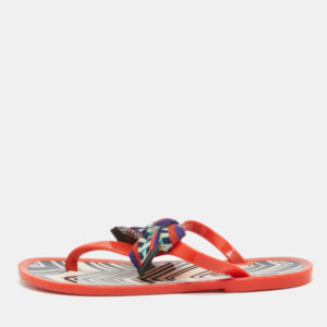 Missoni Orange Jelly Bow Thong Flat Sandals Size 37